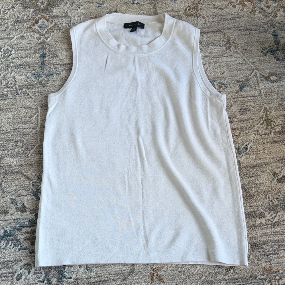 Ann Taylor Classic White Tank Top